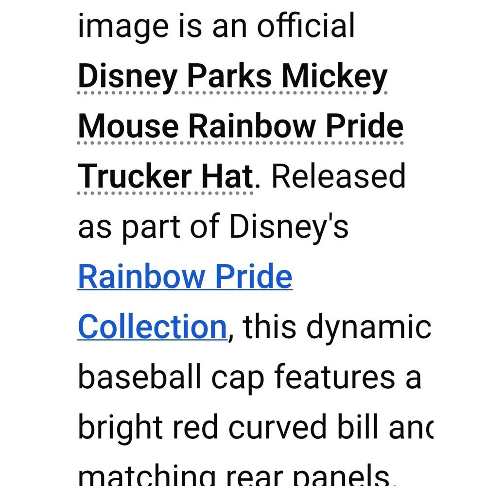 Disney Parks Mickey Mouse Rainbow Pride Trucker Hat Red White Adjustable Cap - Picture 6 of 8